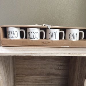 Rae Dunn Espresso Set LL New (Large Letter)